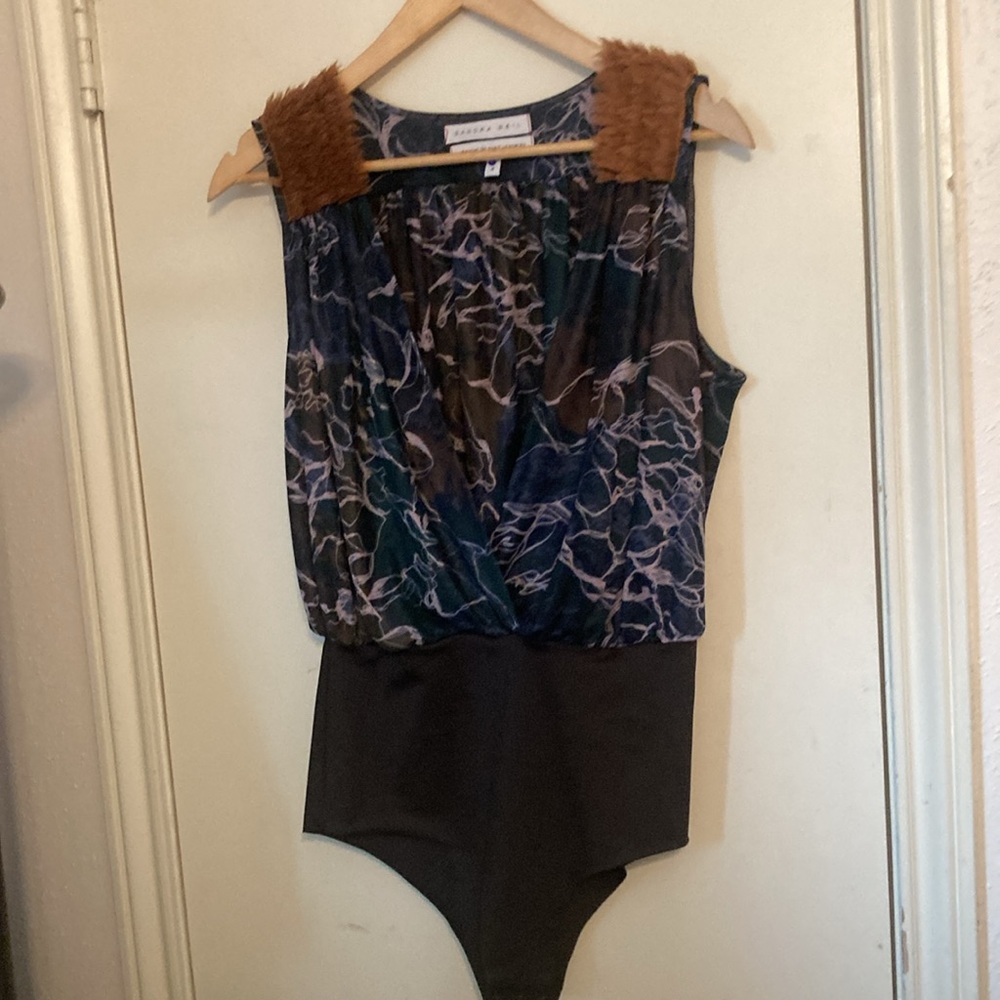 Waves Sleeveless Mesh Bodysuit | Sandra Weil| Sz 4 - Picture 2 of 15